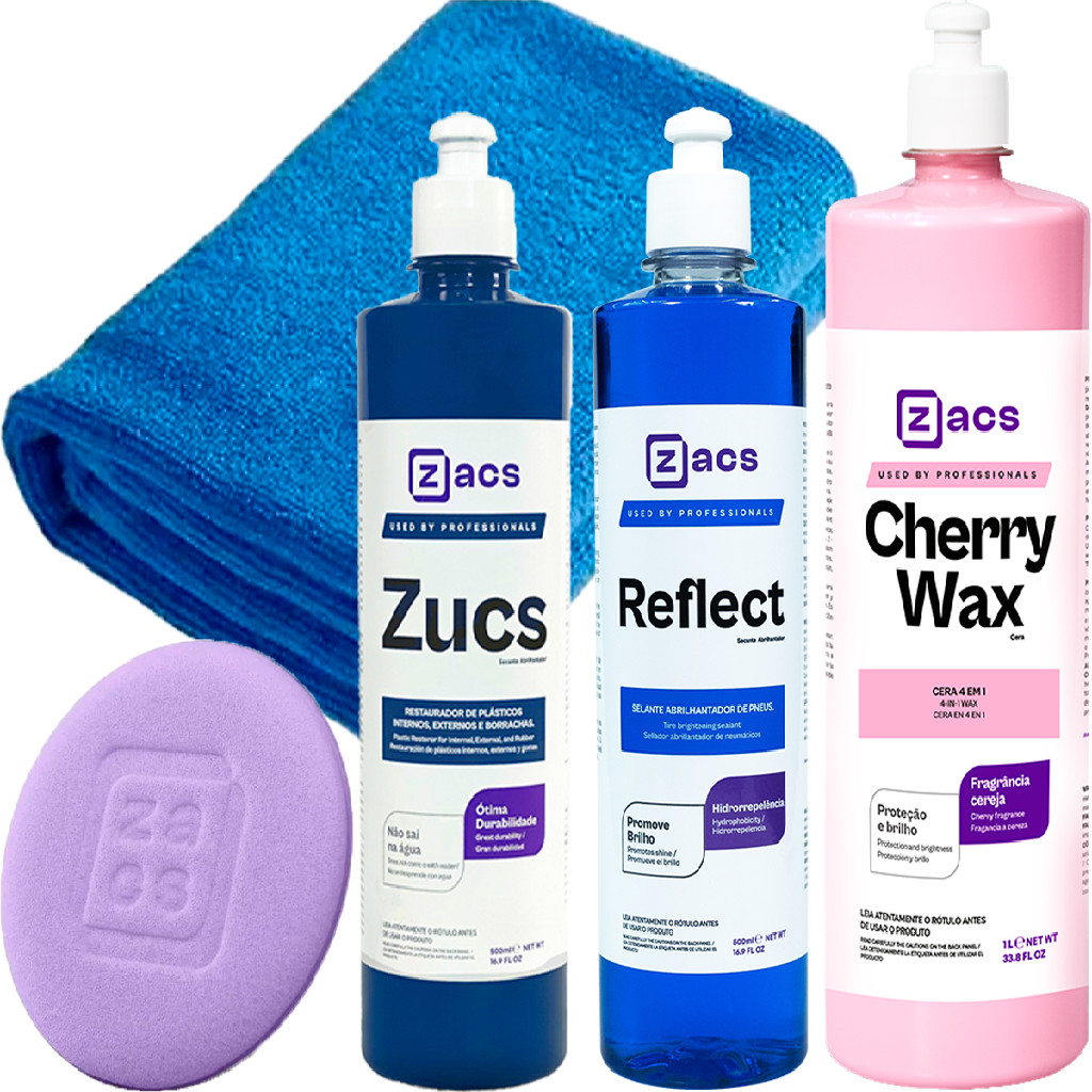 Kit Cera 4 Em 1 Limpadora Cherry Wax 1l Zacs Zucs Reflect | Shopee Brasil