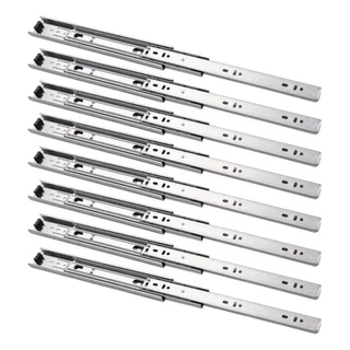 4 Pares Corrediça Telescópica 35cm 25kg Trilho Para Gavetas