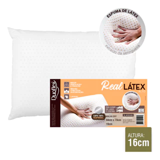 Travesseiro Real Látex Alto 16cm Duoflex Antialérgico Sono