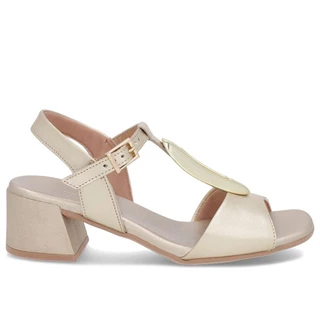 SANDALIA USAFLEX SALTO BLOCO COURO REF AL20006 FEMININO em Oferta na Shopee