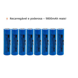 8 Baterias 9800mah 18650 3.7v--4.2v Recarregável