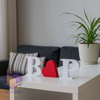 Kit 2 Letras INICIAIS DE MESA Coração