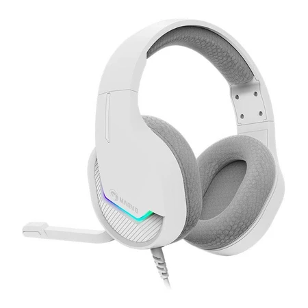 Headset Gamer Marvo H8618 RGB Drivers 50mm Branco H8618-WH - Vista 4