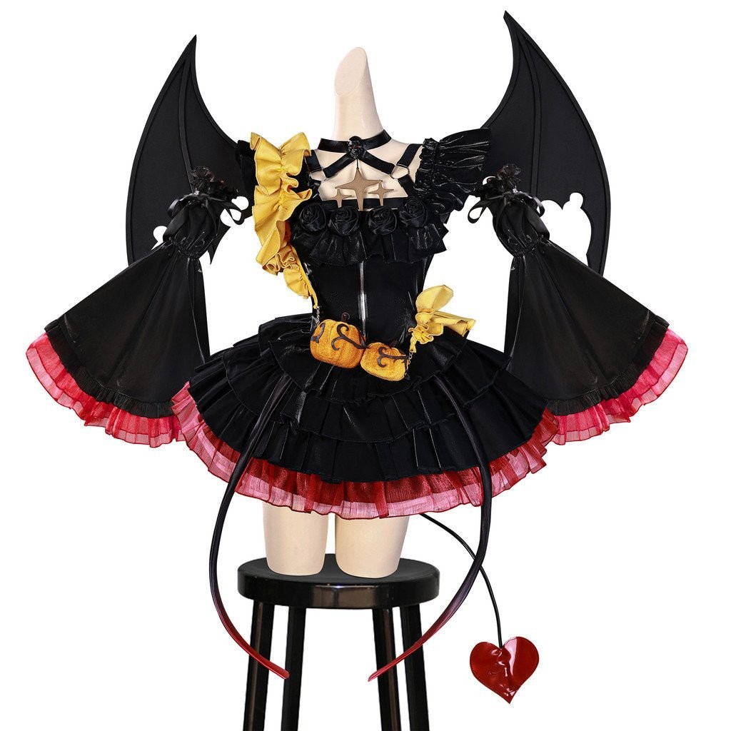 Fantasia de Cosplay Kasane Teto Terno Halloween Diabo Cos 2D Maquiagem ...