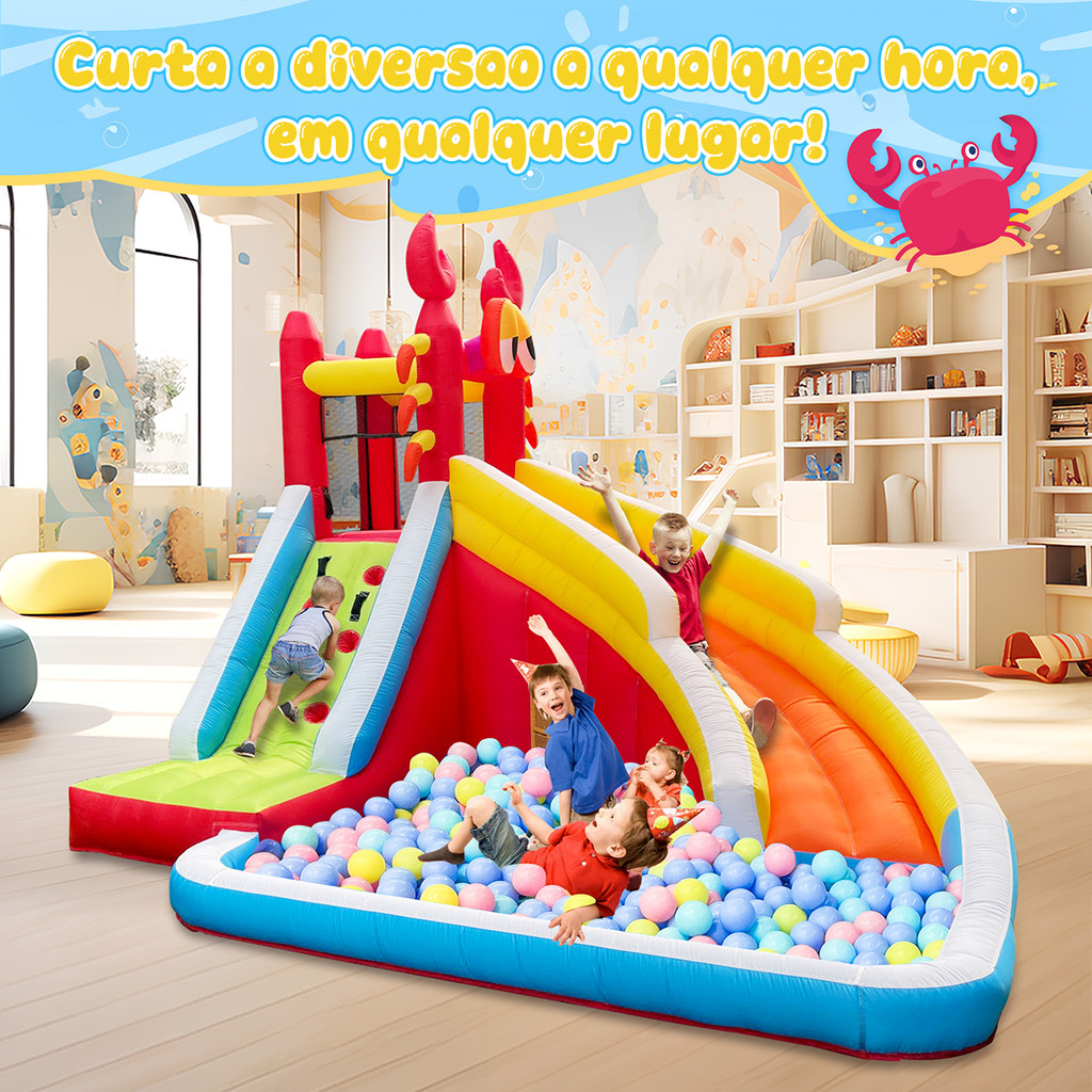 Castelo Inflavel Pula Pula Escorregador Piscina 127V | Shopee Brasil