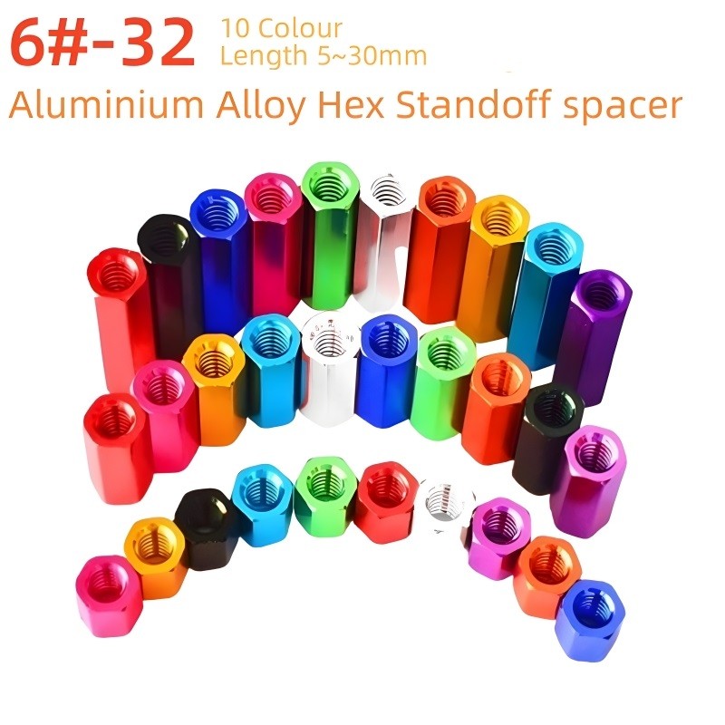 6 #-32 Colorido Liga De Alumínio Hex Espaçador Hexágono Parafuso Porca Manga Extensão Coluna Pilares