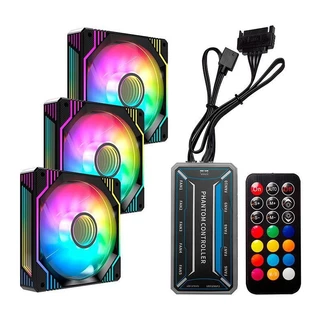 Kit Ventoinhas Acegeek Glory, ARGB, 3x120mm, Preto, AG-GLORY3X1-BK