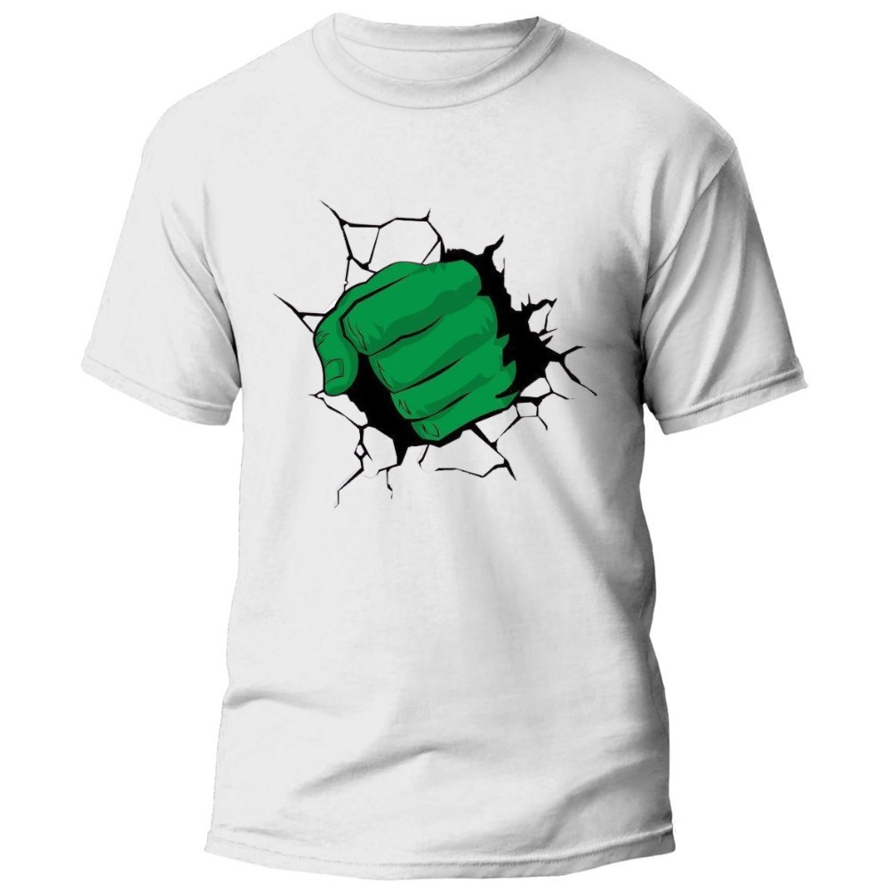 Camiseta Hulk 100% Algodão Premium Top Soco Força Heroi Pluz Size Envio Imediato
