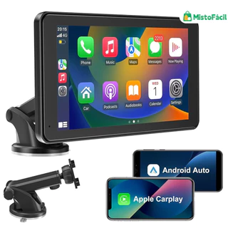 Equipamento Multimídia Carro: Tela Touch 7   Polegadas, Android Auto & CarPlay Sem Fio, Câmera e Bluetooth &FM em Oferta na Shopee