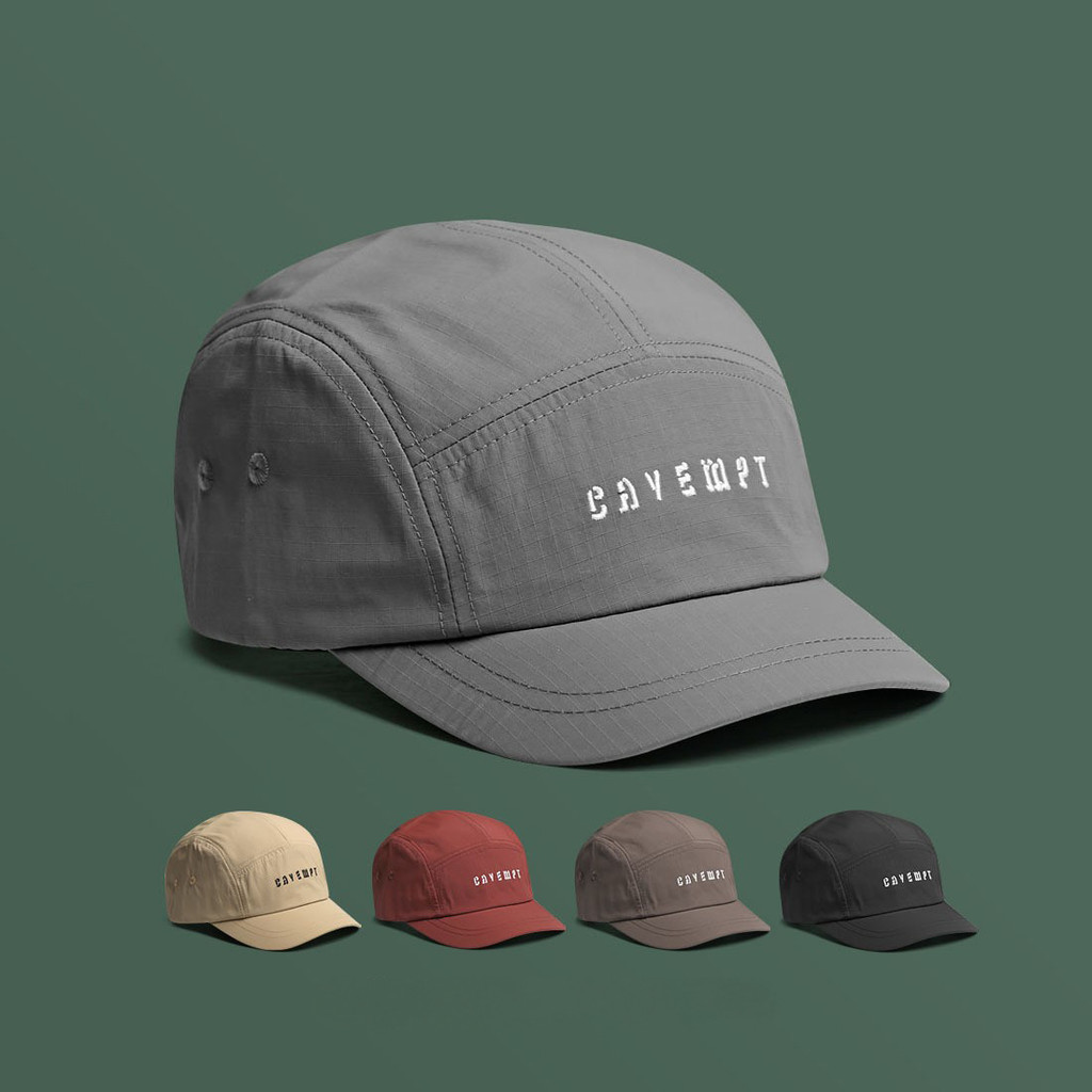 Boné Five Panel de Aba Curta com Secagem Rápida Bordado e Malha Estilo ...