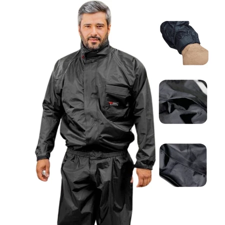 Capa de Chuva Moto Masculina Piracapas Nylon Confort - Preto