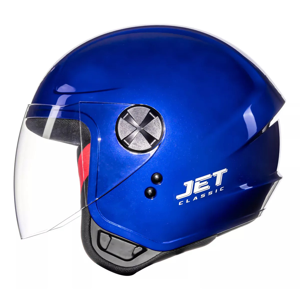 CAPACETE FLY NEW JET HG CLASSIC METALICO ABERTO AZUL em Oferta na Shopee