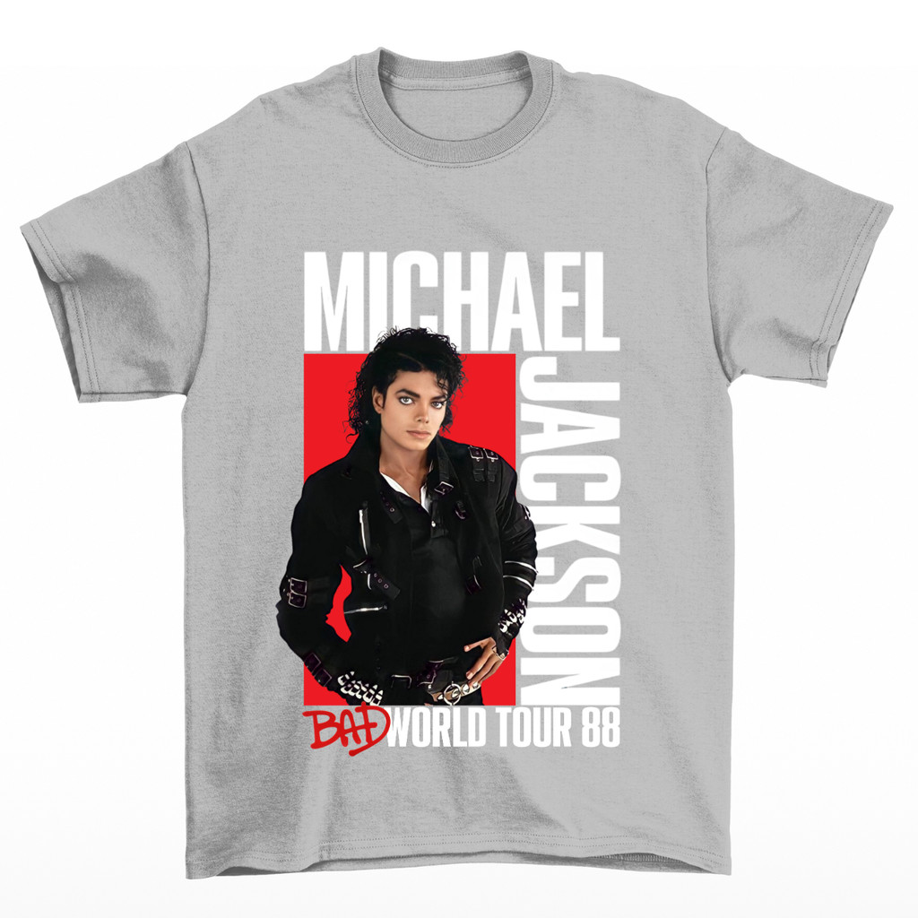 Camiseta Michael Jackson Bad World Tour 88 Rei do Pop Rock Camisa