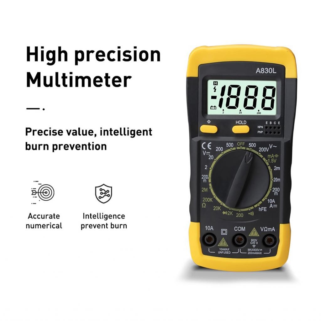 ANENG AN8008 Digital-Multimeter – Große LCD-Anzeige, Misst AC/DC, Ohm, Volt, Ampere, Diode & Durchgang