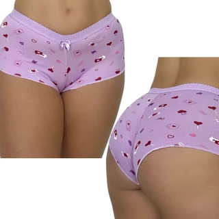 Short Calcinha Curto Feminina Estampadas Em Suede Conforto Sexy Lingerie