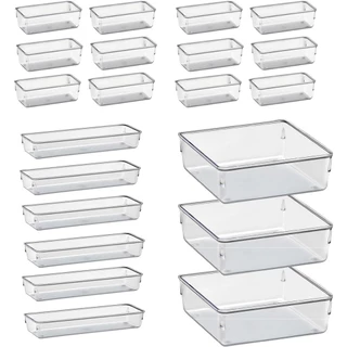 Kit 21 Organizador Acrílico Modular Gaveta Multiuso maquiagem em Oferta na Shopee