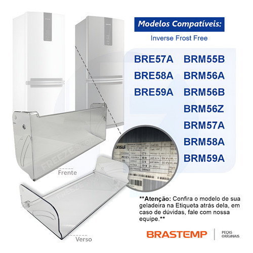 Tampa Turbo Freezer Geladeira Brastemp Inverse Bre57/58/59a