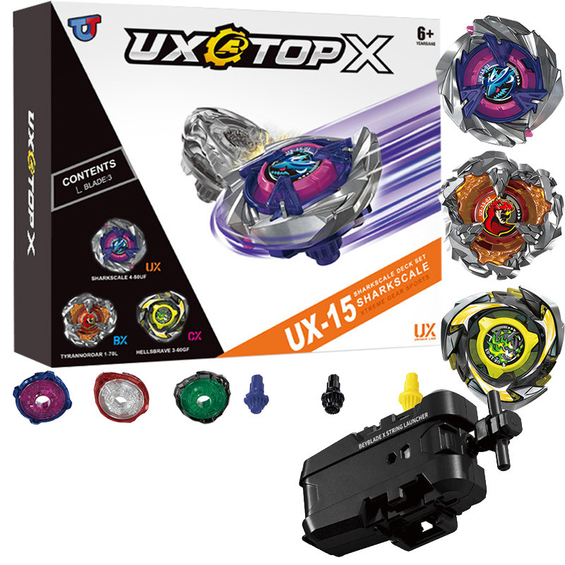 Beyblade X BX-31 UX-19 CX-15 セット Beyblade X UX-15 Conjunto De Deck De Escala De Tubarão Xtreme Com