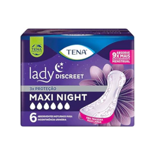 Absorvente Tena Lady Discreet Maxi Night - 06 Unidades - em Oferta na Shopee