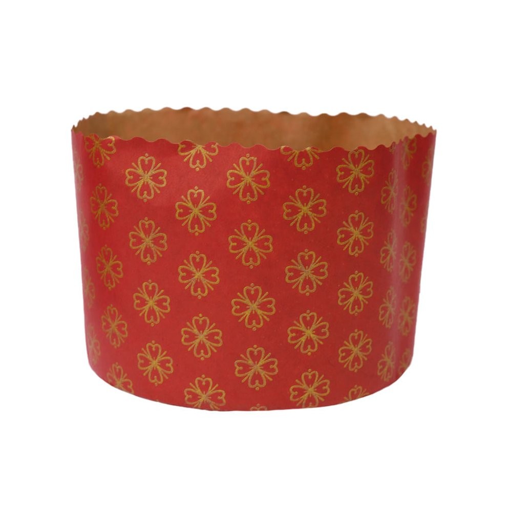 Forma Panetone Vermelha 500g Com 05 Unidades