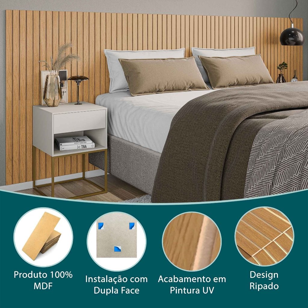 Painel Ripado Amadeirado para Quarto – Estilo Planejado e Sofisticado ...