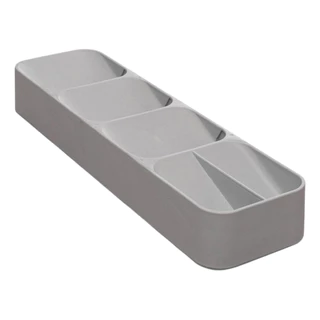 Organizador De Gaveta P/ Talheres Bambu E Pp Cinza - Lyor Cinza