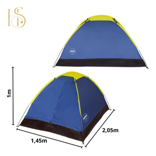 Mor Barraca De Camping 2 Pessoas Azul Impermeável Com Bolsa
