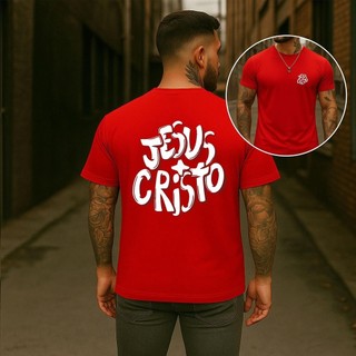 Camiseta Unissex Jesus Cristo Religioso Manga Curta Algodão Streetwear Estliso