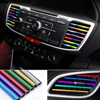 10 Peças 20 Cm Universal Car Saída De Ar Condicionado Decorativo Moldagem Guarnição Tiras Decoração Do Carro