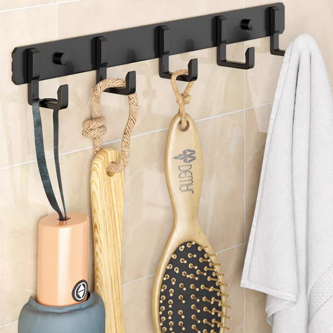 Gancho de Parede Multiuso Instalação Sem Furo ou Com Parafuso Metal Reforçado Antiferrugem Organização para Casa