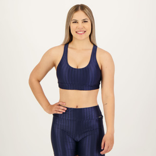 Top Selene 3D com Bojo Removível Feminino Marinho em Oferta na Shopee