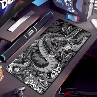 Mouse Pad Abstrato Gamer Dragão Antiderrapante Grande 90x40 cm Borda Costurada Desk Pad Office Tapete Profissional