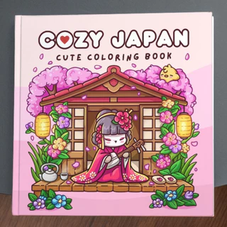 KIT Livro de colorir Cozy Japan - Livro Fofo com Personagens e Cenários Japoneses | 40 Páginas 120gr em Oferta na Shopee