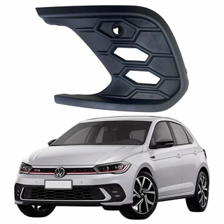 Moldura Grade Farol Auxiliar Vw Polo Gts 2024 2025 Com Furo Lado Esquerdo Motorista