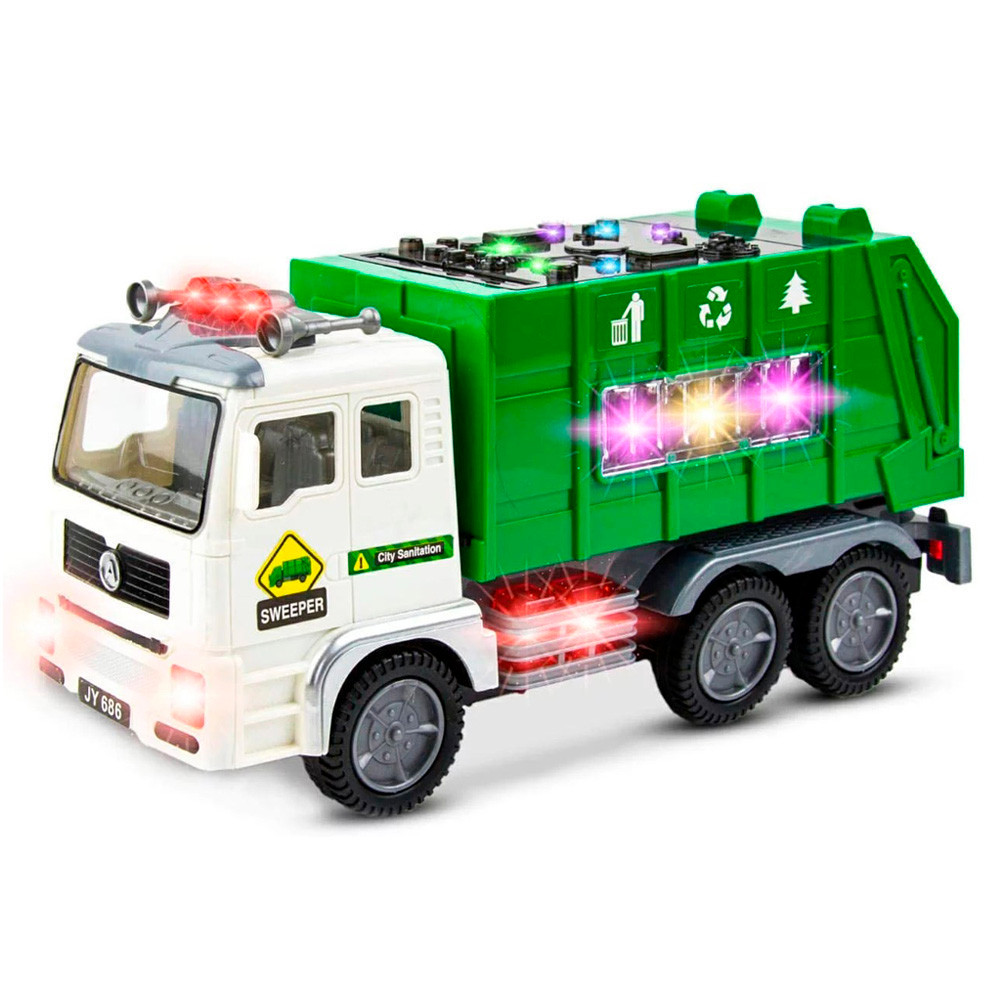 Caminhão De Lixo Brinquedo Infantil Carro Reciclagem Som Luz Bate e ...