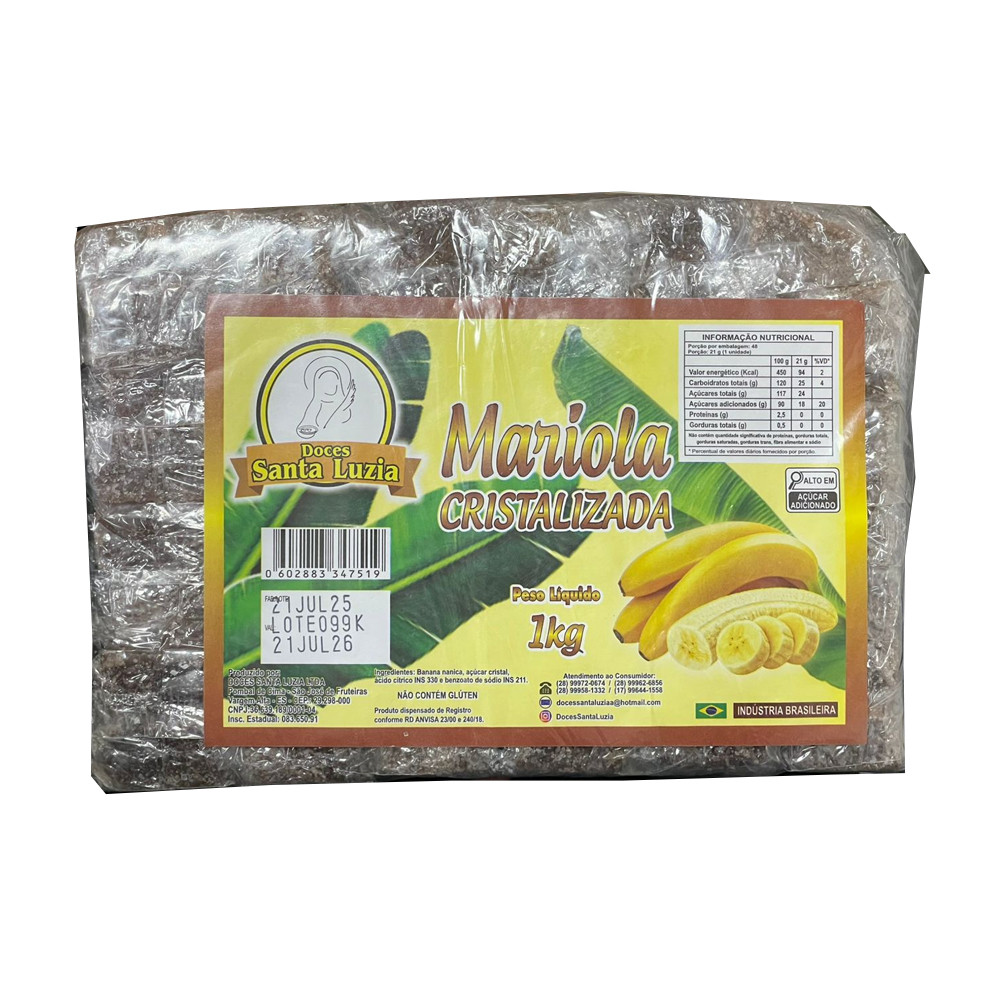 Mariola Cristalizada 48un 1kg Santa Luzia | Shopee Brasil