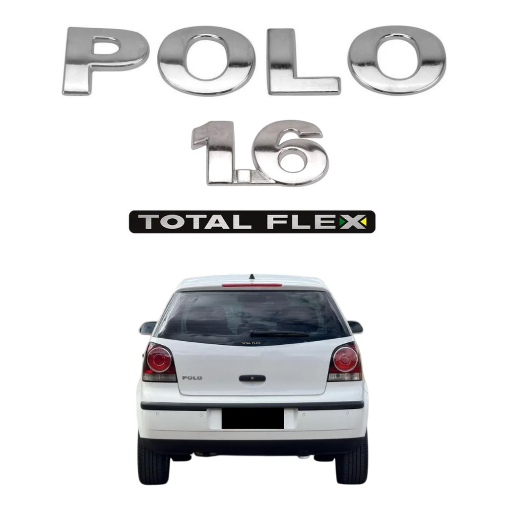 Emblemas Polo 1.6 Flex - Hatch - 2007 À 2014 | Shopee Brasil