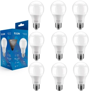 Kit 10 Lâmpadas led bulbo 9W 810 lúmens branca fria - A60 - Elgin (110V/220V) em Oferta na Shopee
