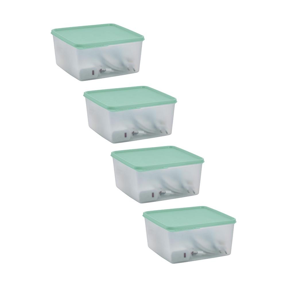 Kit com 4 Potes Herméticos Tupperware Basic Line Transparente 2,5L ...