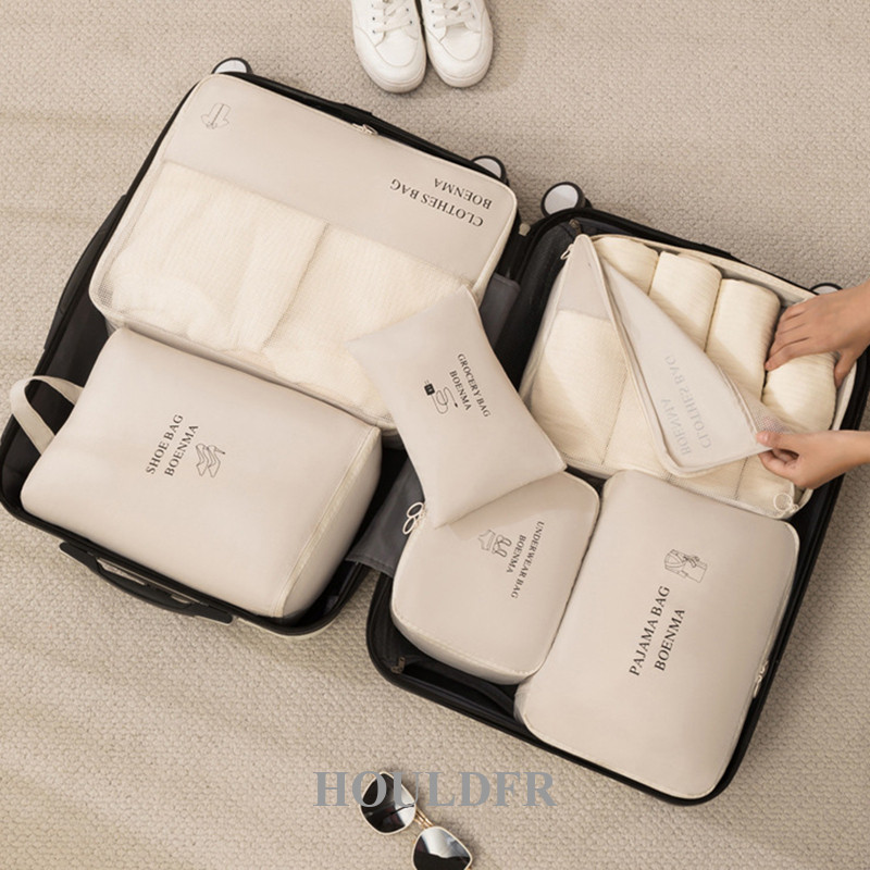 HOULDFR 6 Pçs/Set Expansível Organizador De Bagagem De Viagem Cubos De ...