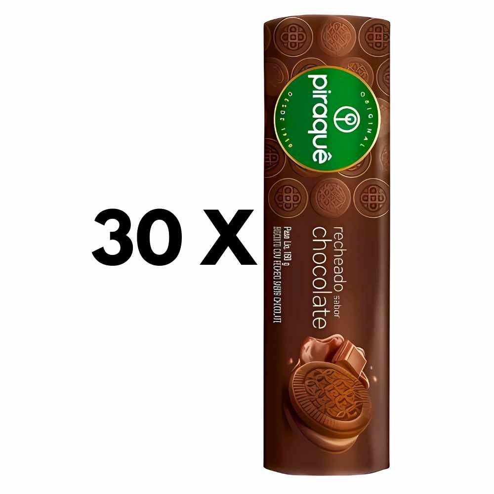 Caixa Biscoito Recheado Chocolate Piraquê 160g 1cx com 30un | Shopee Brasil