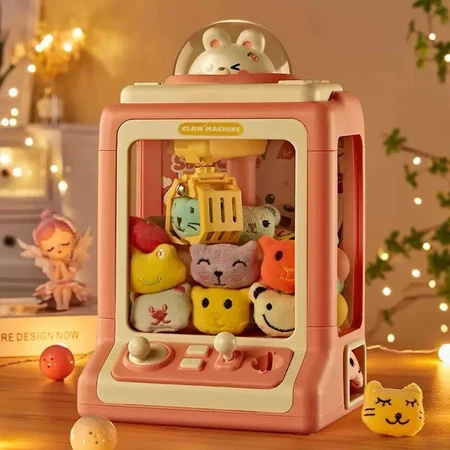 Máquina de Diversão Pega Ursinhos Maquininha De Pegar Bichinho Infantil Garra Com Fichas Brindes