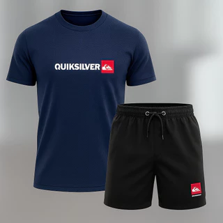 Kit Conjunto 1 Short 1 Camisa Dry fit - Bermuda Tactel Mauricinho Esportivo Academia Secagem Rapida Slim