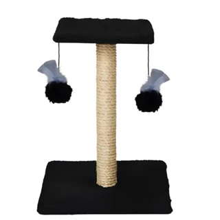Arranhador Para Gatos Poste Com Brinquedo Duplo Cor Preto em Oferta na Shopee