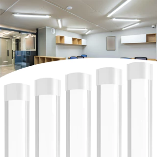 Kit 5 Luminária Tubular Linear LED 120cm 60cm 30cm Sobrepor Teto Parede Garagem Loja Corredor Luz Branca Fria Econômica