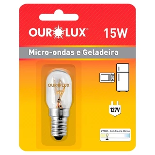 Lâmpada Incandescente Ourolux para Microondas e Geladeira E14 15w 127 em Oferta na Shopee
