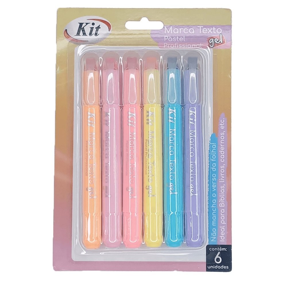 Kit Marca Texto Gel Pastel 6 Cores Kit | Shopee Brasil