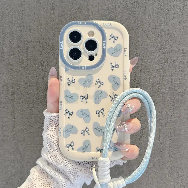 Capa Azul Amor Coração Arco Compatível Com IPhone 14 11 12 13 15 16 PRO MAX 6 7 6S 8 14 15 Plus XR XS 6SPlus PFK956