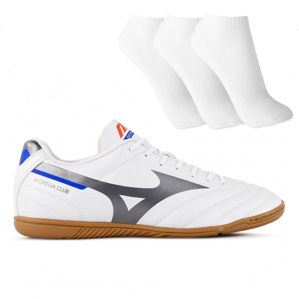 Chuteira Futsal Mizuno Morelia Club In Masculina + 3 Pares de