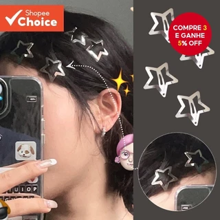 Grampos De Cabelo Elegantes Estrela-Clipes BB Prateados Estilo INS Coreano